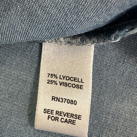 Cato Plus Size Checkered Denim Blue Shirt (838) - Picture 14 of 14